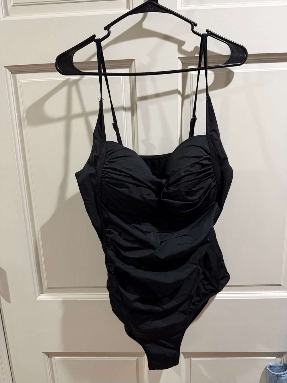 Perona Black Swim Top with Teal Logo Accent
